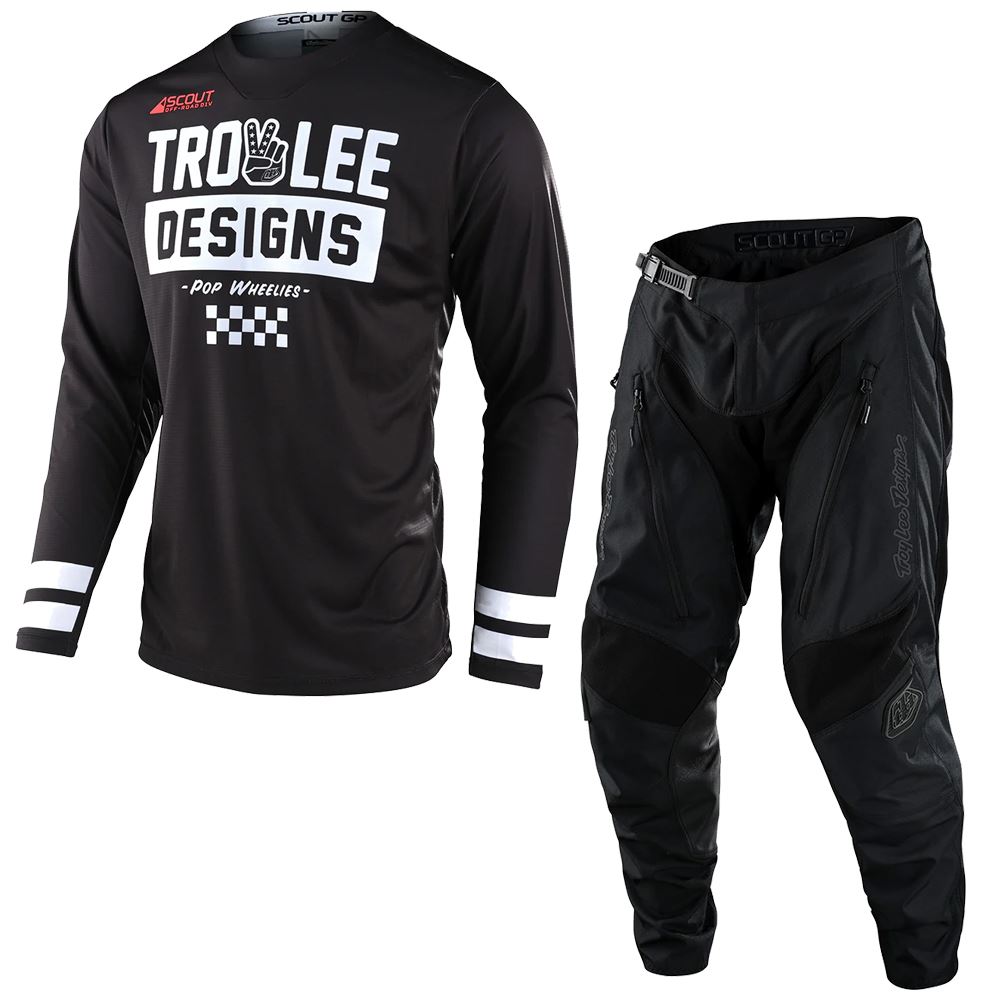 Troy Lee Designs 2024 Off Road Combo Kit Scout GP Peace & Wheelies Black